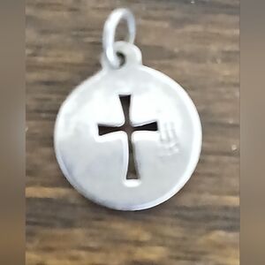 Retired Large James Avery Sterling Silver Crosslet Disc Cross Pendant 1970’s